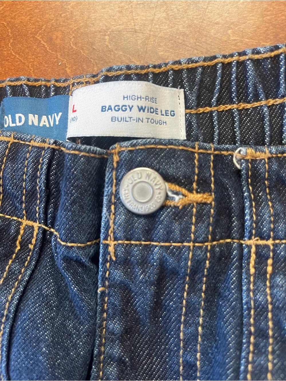 Old Navy High Rise Baggy Wide Leg Jeans Girl size 10